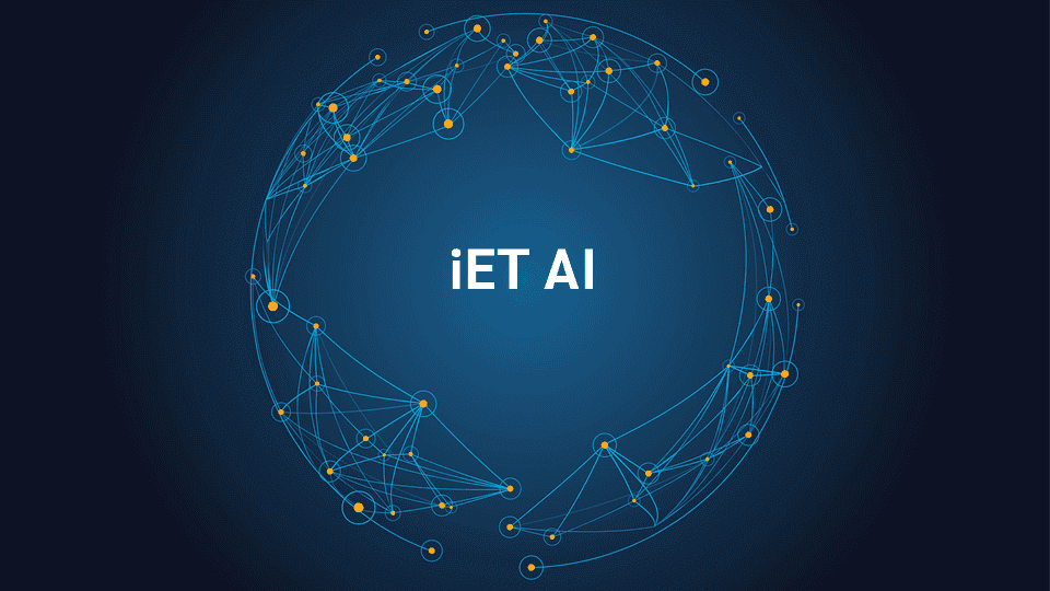 product name on an abstract blue and yellow background