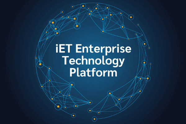 product name on an abstract blue and yellow background